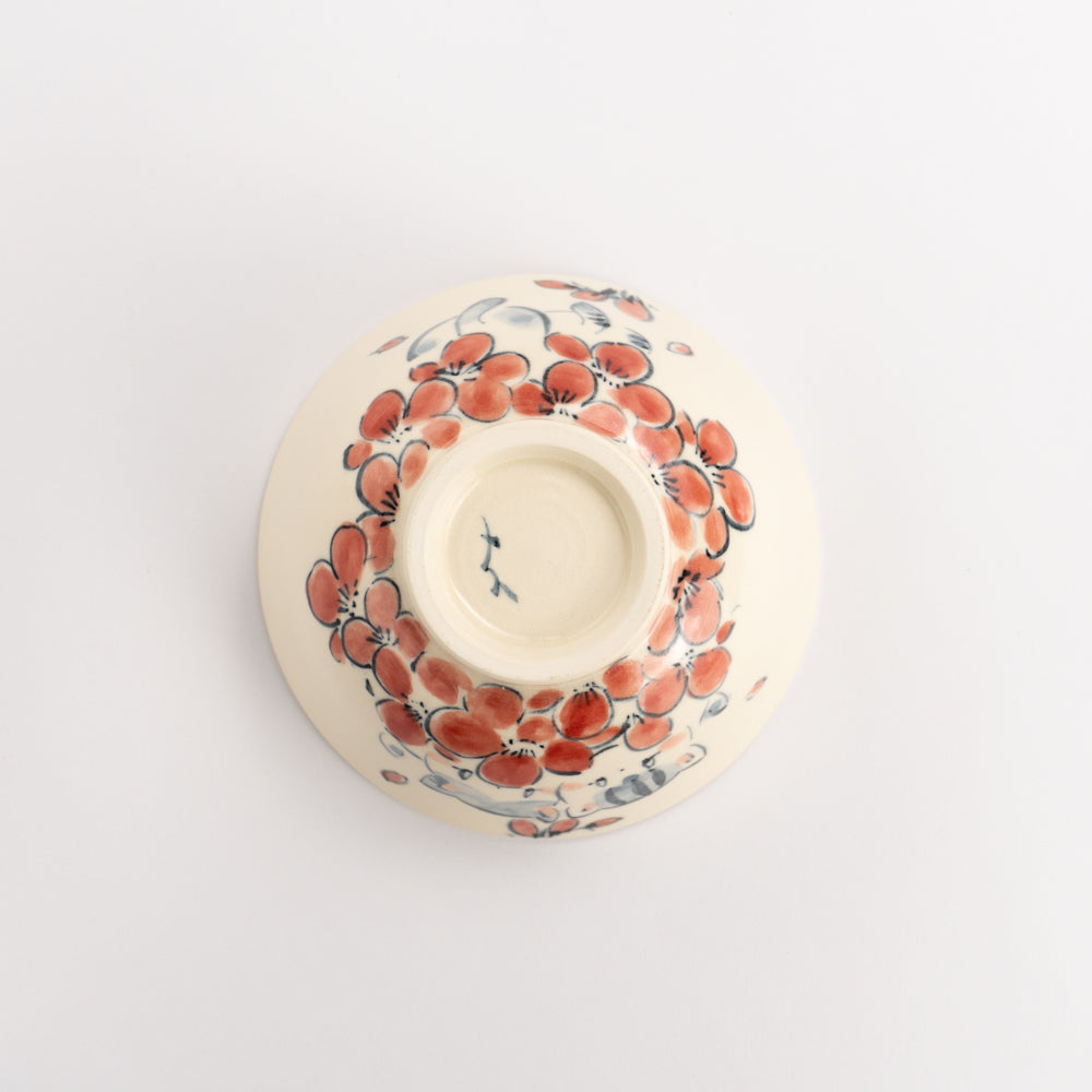 茶碗(小) 仲良し猫F 工房咲楽 - Handcrafted Japanese pottery from Kyoto - Kyo ware / Kiyomizu ware.