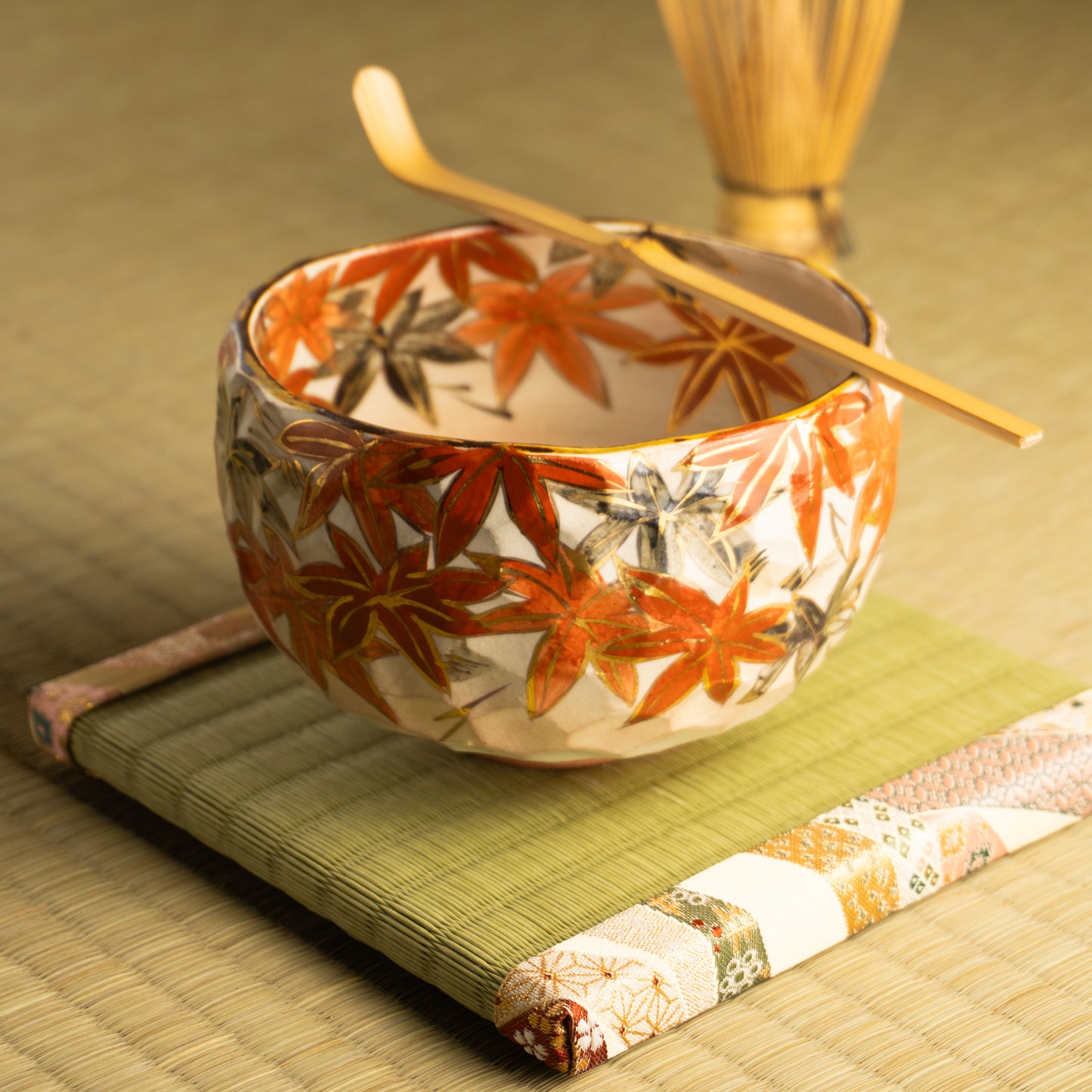 抹茶碗 紅葉之図A 俊山窯 KOTOPOTTER