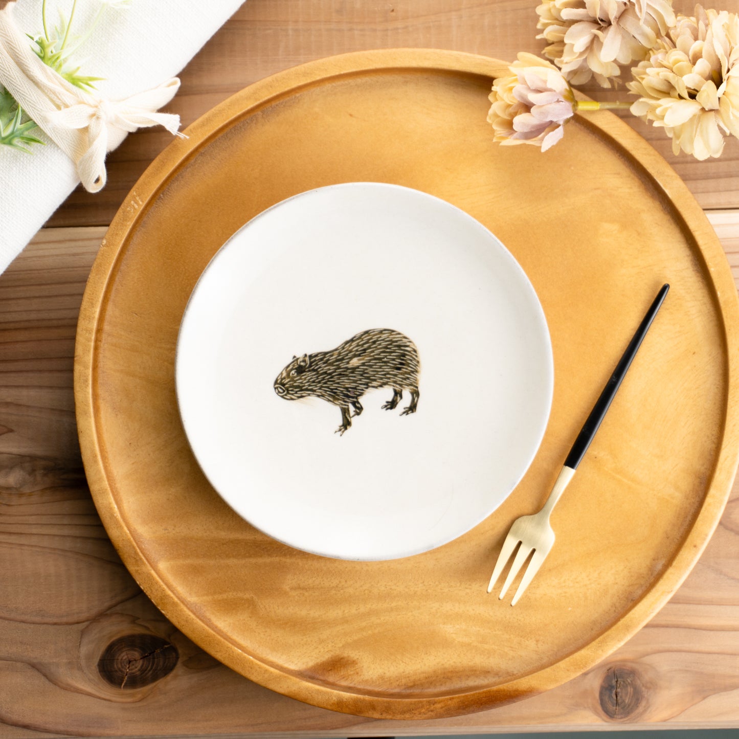 【清水焼】4.5寸皿 カピバラ 澤田卓伸 KOTOPOTTER