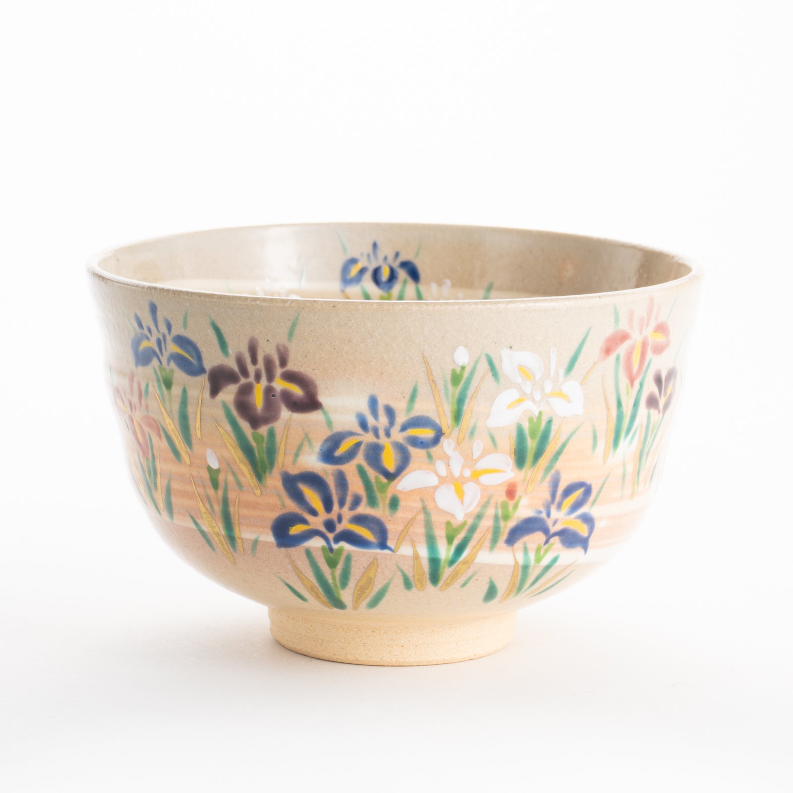 京都清水烧抹茶碗刷毛纹菖蒲｜亨｜KOTOPOTTER