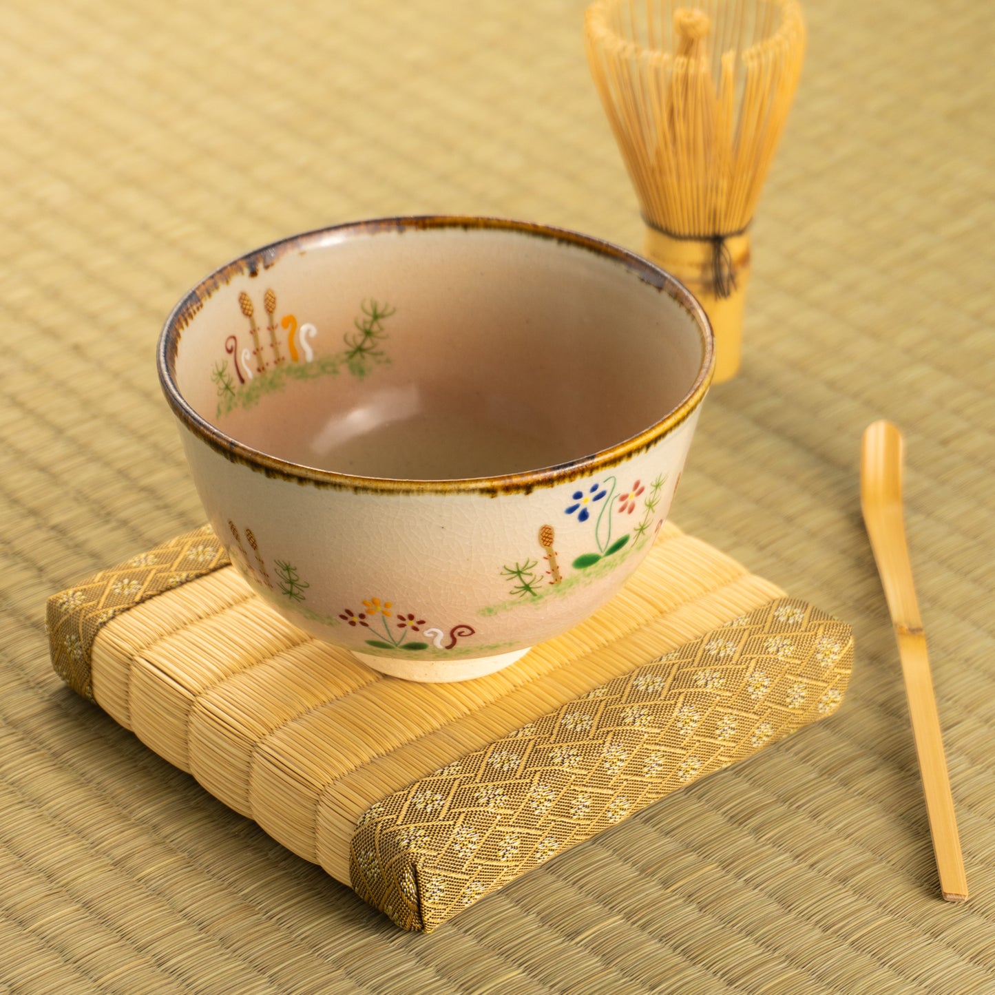 【清水焼】抹茶碗 春ノ野 安徳 KOTOPOTTER