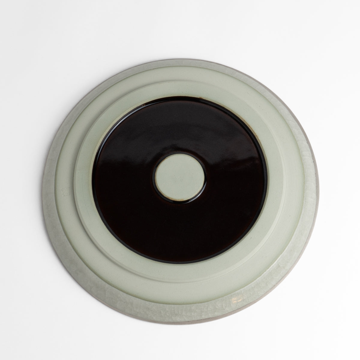 プレートM 亀甲貫入グレー 陶仙窯 - Handcrafted Japanese pottery from Kyoto - Kyo ware / Kiyomizu ware.