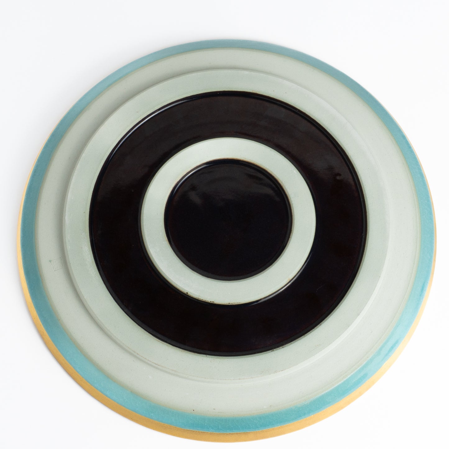 【清水焼】プレートL 亀甲貫入ブルー 陶仙窯 KOTOPOTTER