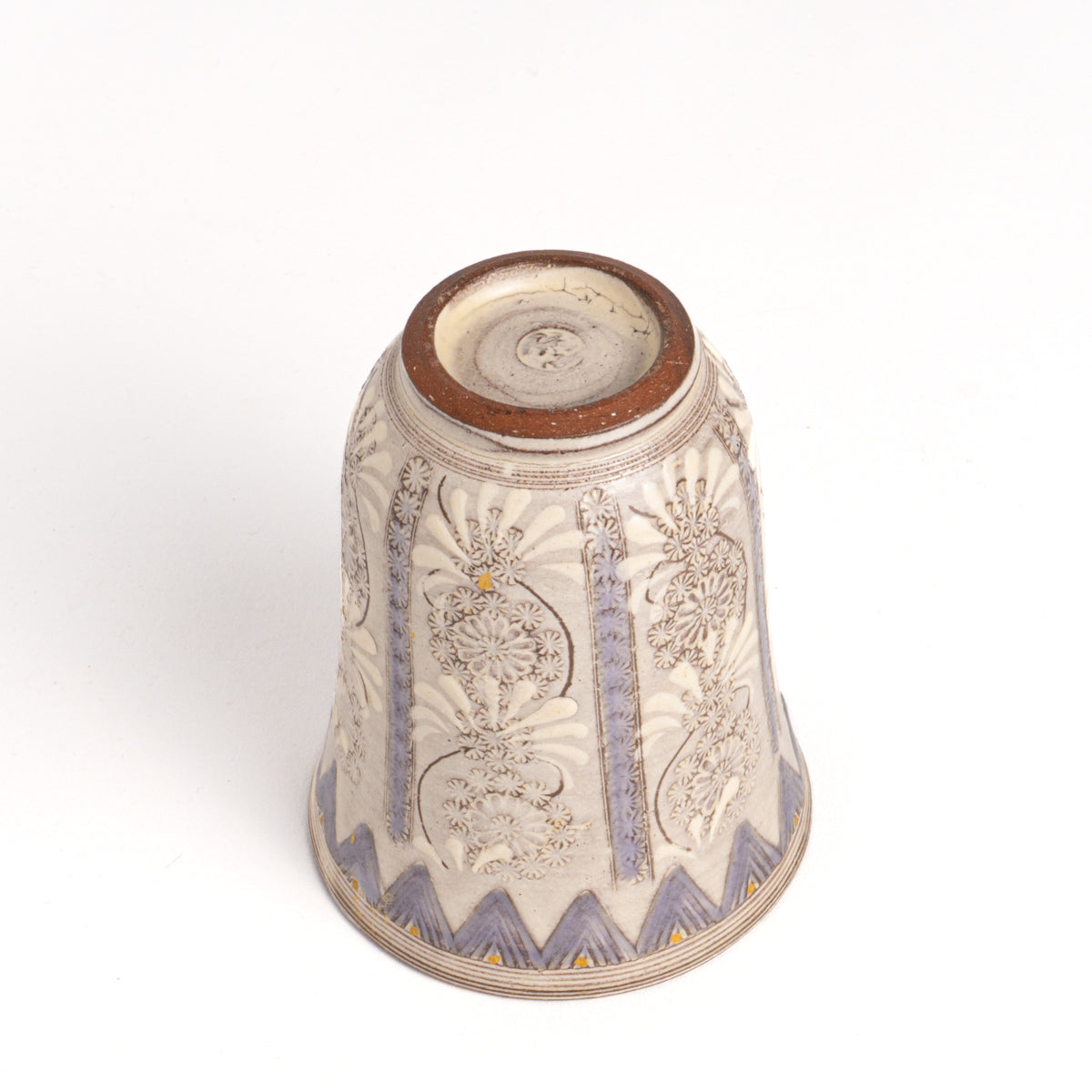 湯呑 紫彩華紋F 陶楽窯 - Handcrafted Japanese pottery from Kyoto - Kyo ware / Kiyomizu ware.