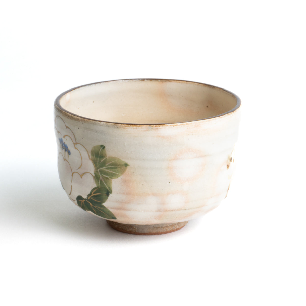 一服碗 和歌牡丹 俊山窯 - Handcrafted Japanese pottery from Kyoto - Kyo ware / Kiyomizu ware.