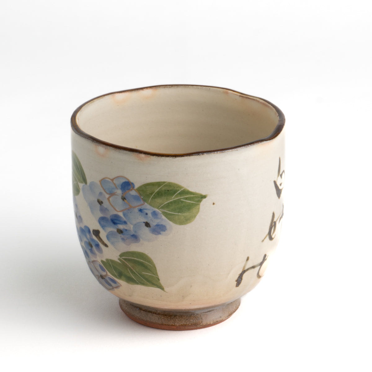 タンブラー 和歌紫陽花 俊山窯 - Handcrafted Japanese pottery from Kyoto - Kyo ware / Kiyomizu ware.