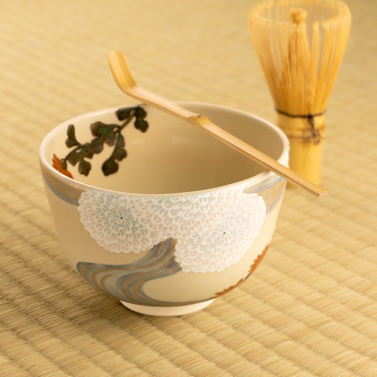 【清水焼】抹茶碗 菊図 善昇 KOTOPOTTER