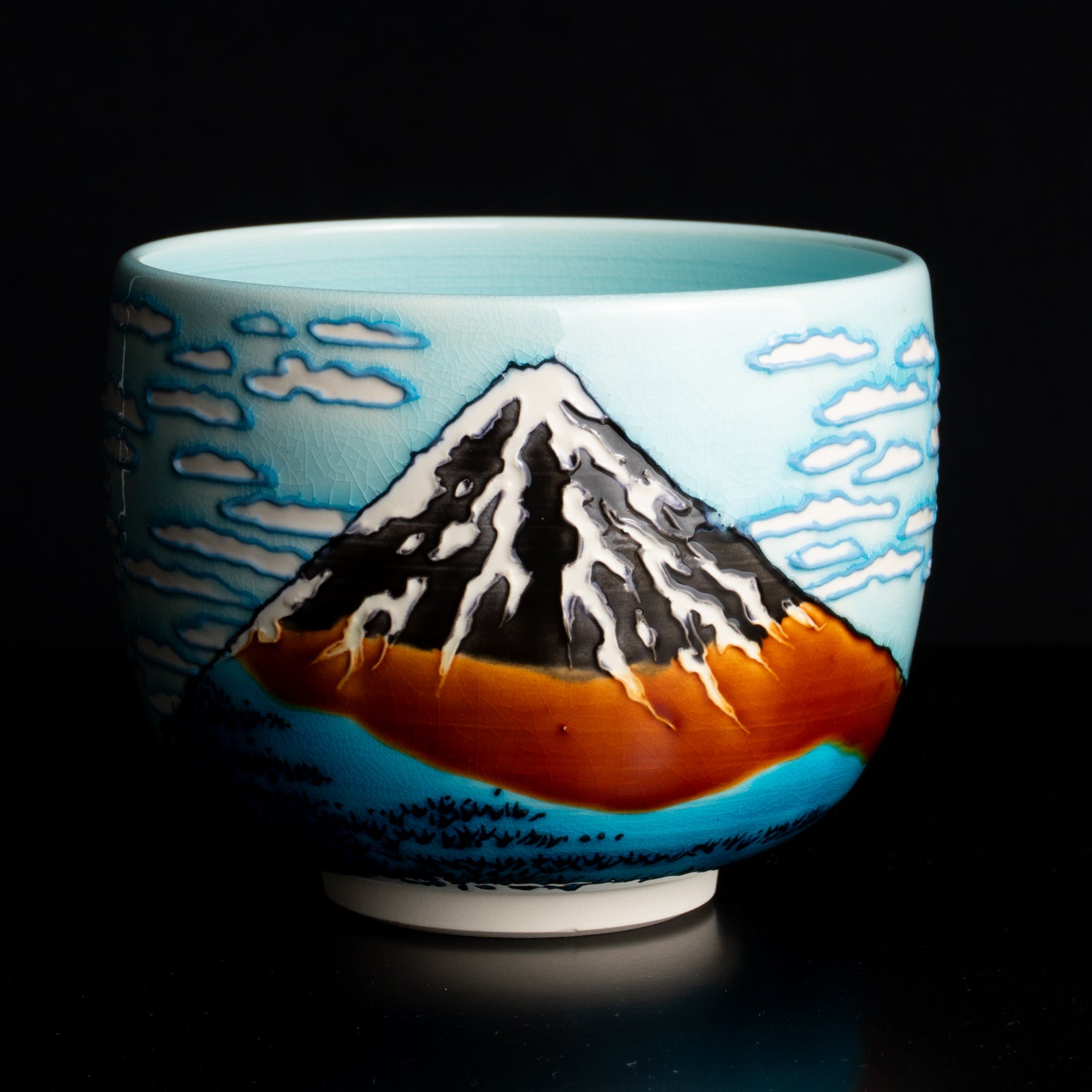 京都清水烧抹茶碗富岳三十六景《凯风快晴》｜山本一如｜KOTOPOTTER