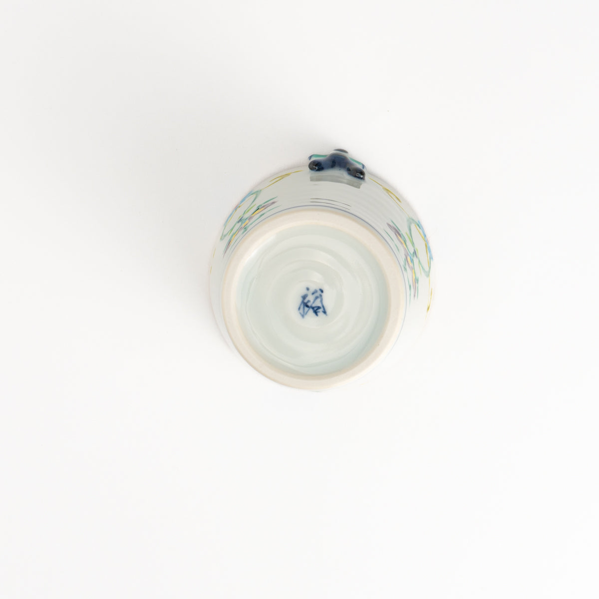 フリーカップ 交趾染付一閑人瓔珞ブルー 秀峰堂 - Handcrafted Japanese pottery from Kyoto - Kyo ware / Kiyomizu ware.