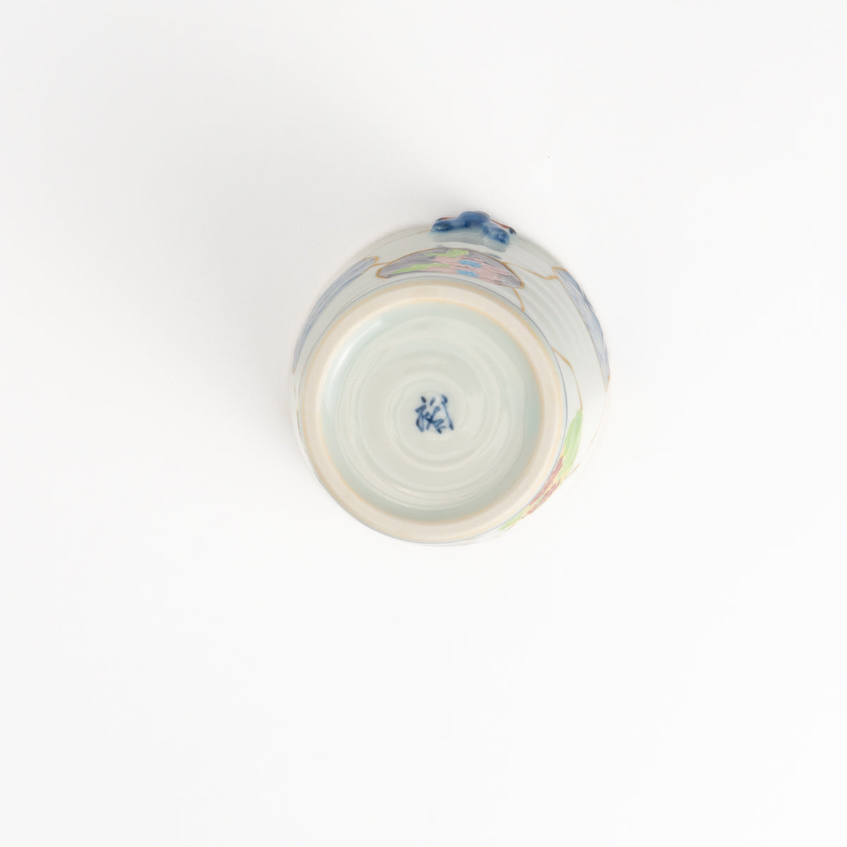 フリーカップ 交趾染付一閑人金継風レッド 秀峰堂 - Handcrafted Japanese pottery from Kyoto - Kyo ware / Kiyomizu ware.