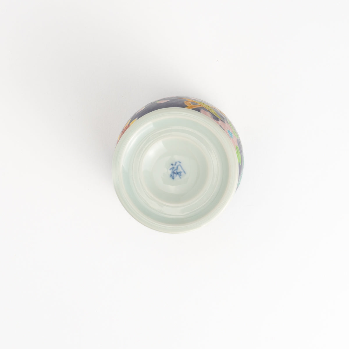 ゴブレット 紫交趾吹寄 秀峰堂 - Handcrafted Japanese pottery from Kyoto - Kyo ware / Kiyomizu ware.