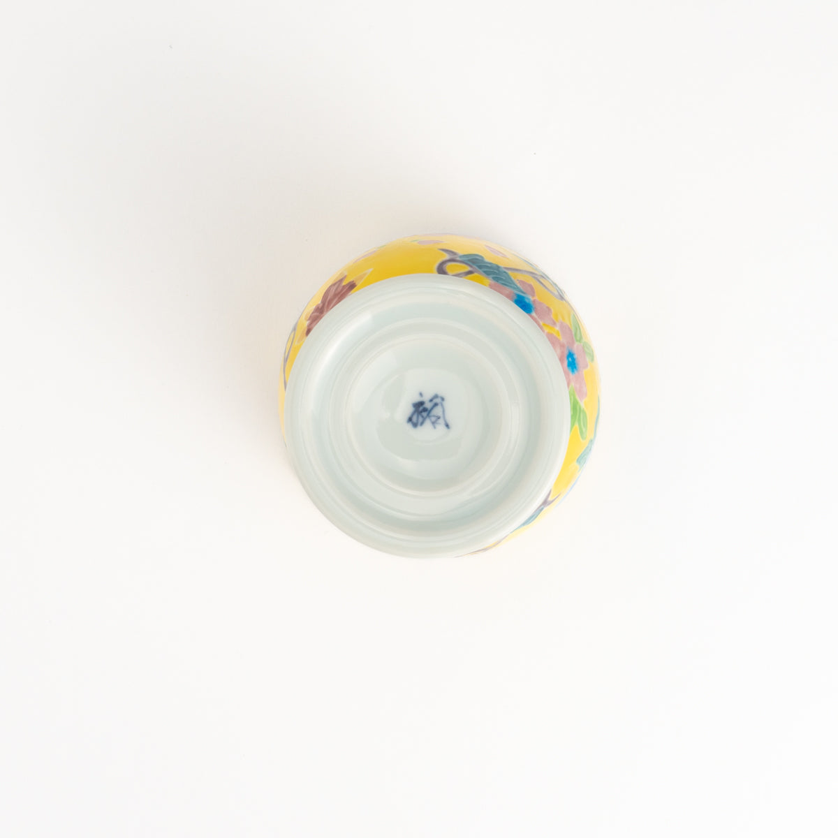 ゴブレット 黄交趾吹寄 秀峰堂 - Handcrafted Japanese pottery from Kyoto - Kyo ware / Kiyomizu ware.