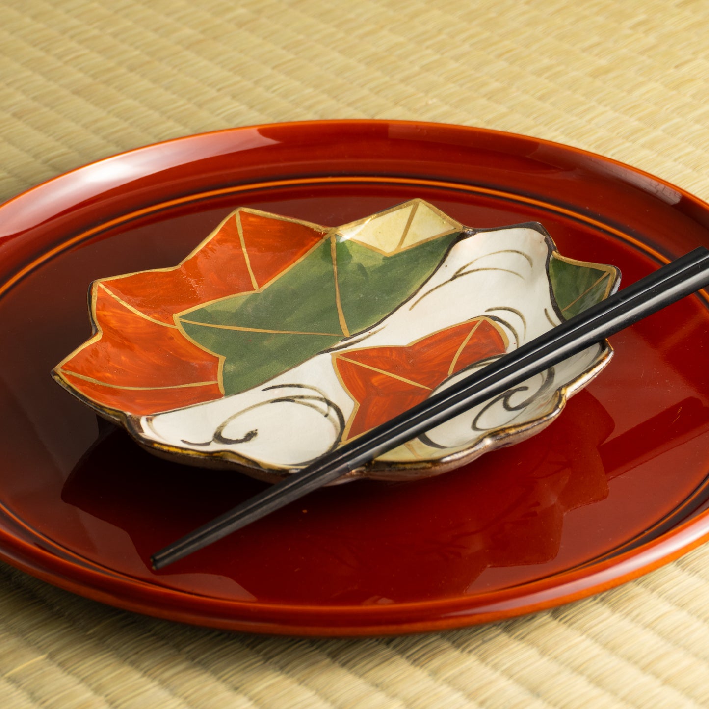 【清水焼】6寸皿 乾山写 竜田川A 俊山窯 KOTOPOTTER