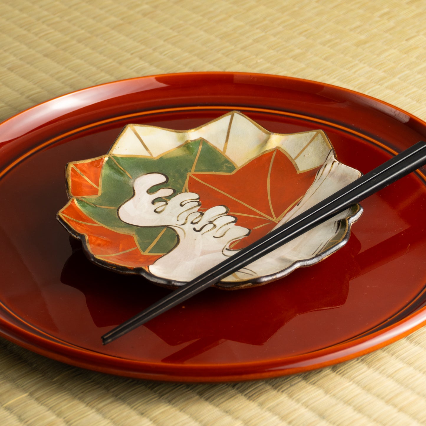 【清水焼】6寸皿 乾山写 竜田川B 俊山窯 KOTOPOTTER