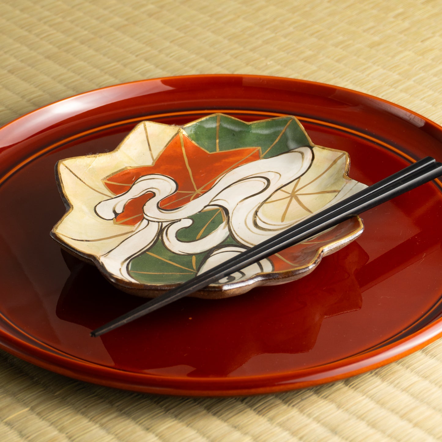 【清水焼】6寸皿 乾山写 竜田川E 俊山窯 KOTOPOTTER