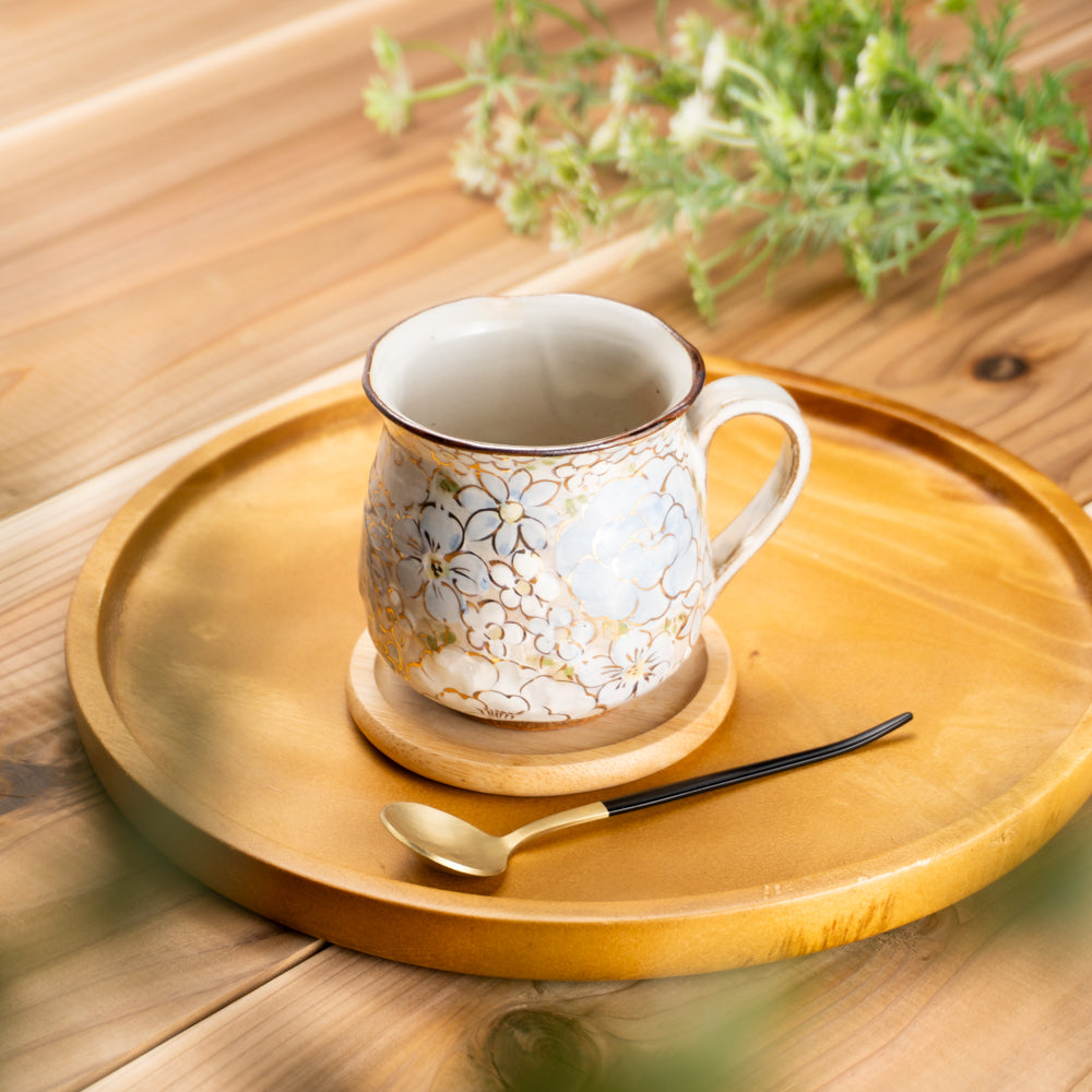 【清水焼】マグカップ 花まつり青 俊山窯 KOTOPOTTER