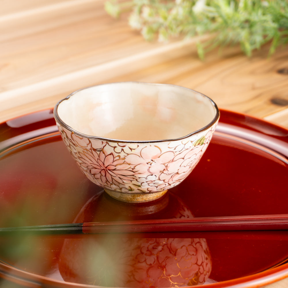【清水焼】茶碗 花まつり ピンク 俊山窯 KOTOPOTTER