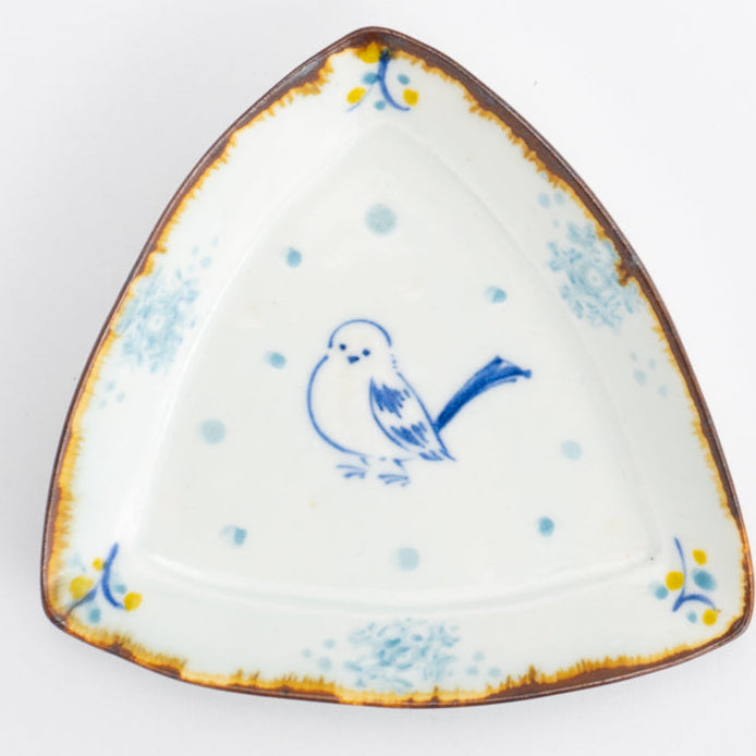 おむすび皿 エナガ タナカ製陶 - Handcrafted Japanese pottery from Kyoto - Kyo ware / Kiyomizu ware.