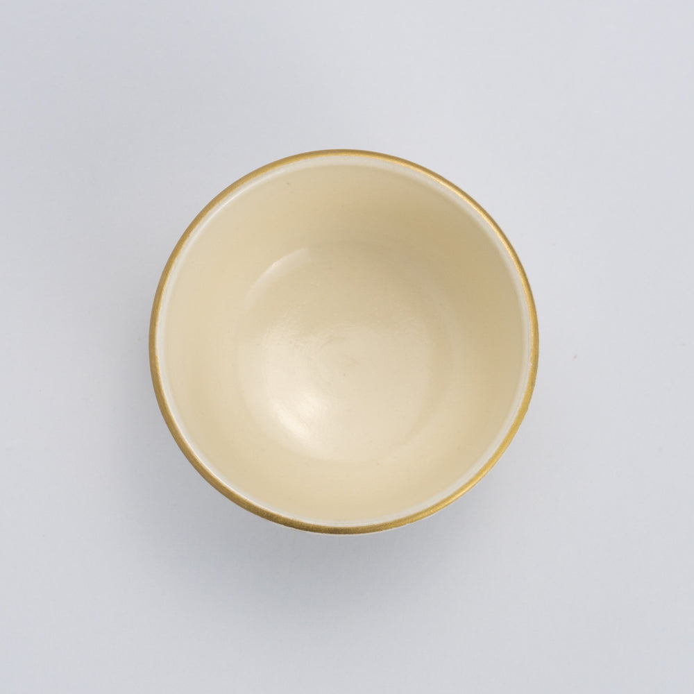 ぐい呑 雲母彩網目 雪結晶 白 深田香奈重 - Handcrafted Japanese pottery from Kyoto - Kyo ware / Kiyomizu ware.