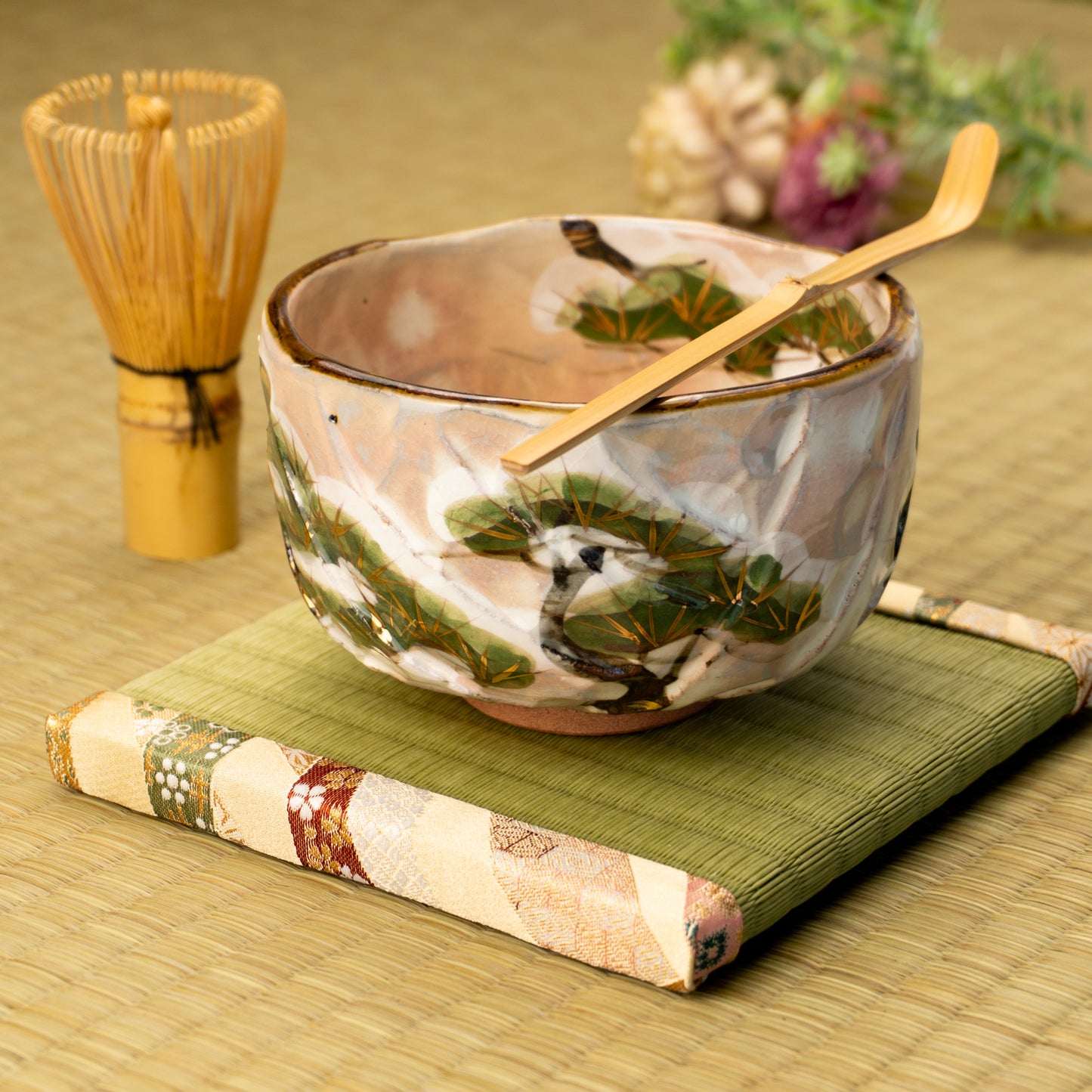 抹茶碗 雪松之絵 俊山窯 KOTOPOTTER