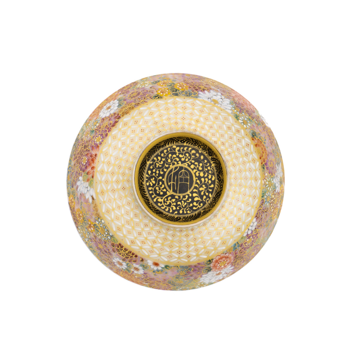 盃 華薩摩 華詰 空女 - Handcrafted Japanese pottery from Kyoto - Kyo ware / Kiyomizu ware.