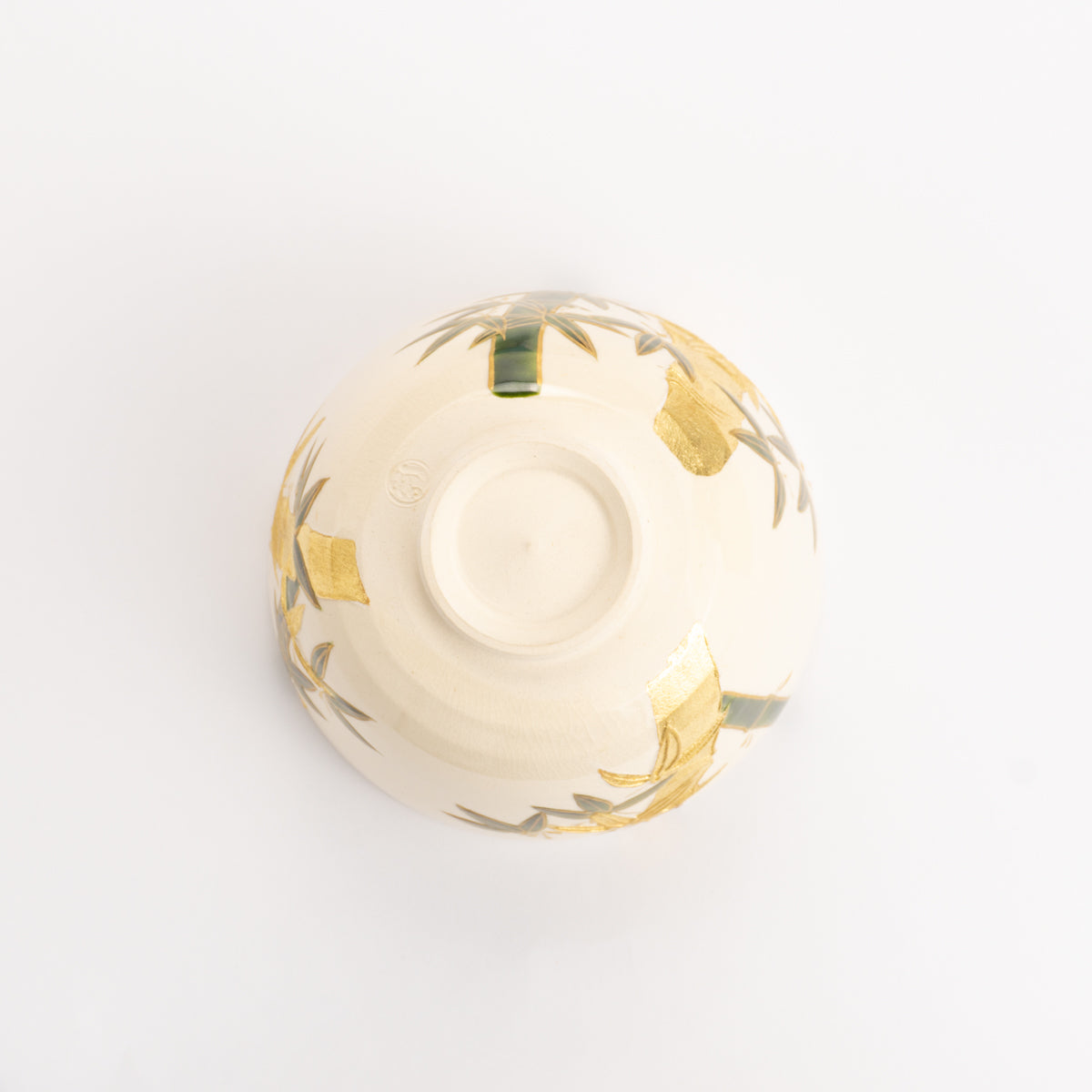 抹茶碗 仁清 交趾竹 一如 - Handcrafted Japanese pottery from Kyoto - Kyo ware / Kiyomizu ware.