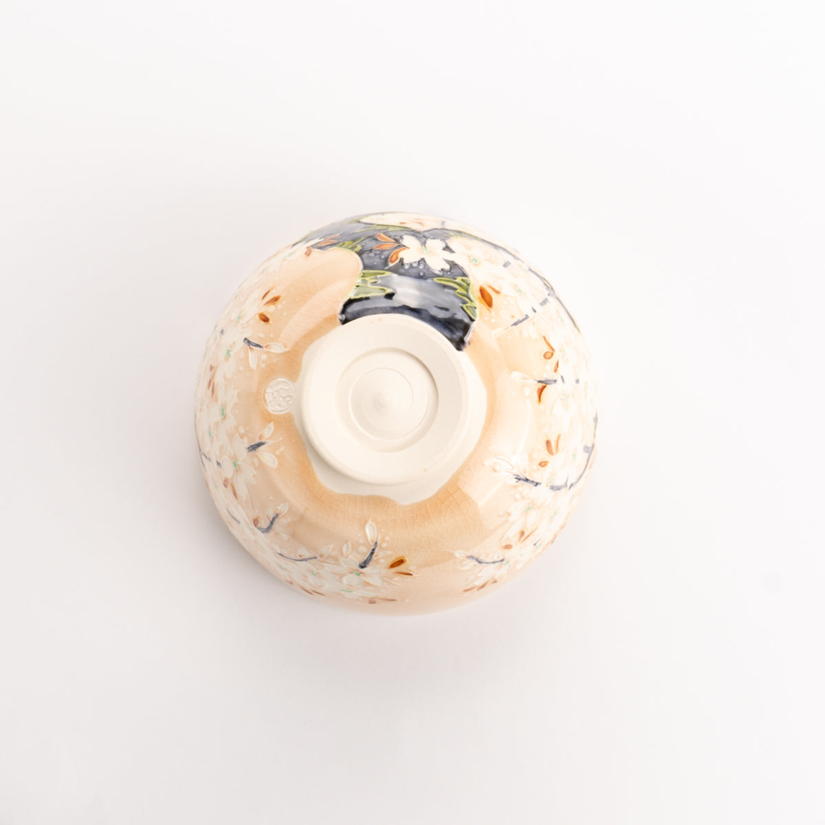 抹茶碗 淡桃交趾 満開の桜 山本一如 - Handcrafted Japanese pottery from Kyoto - Kyo ware / Kiyomizu ware.