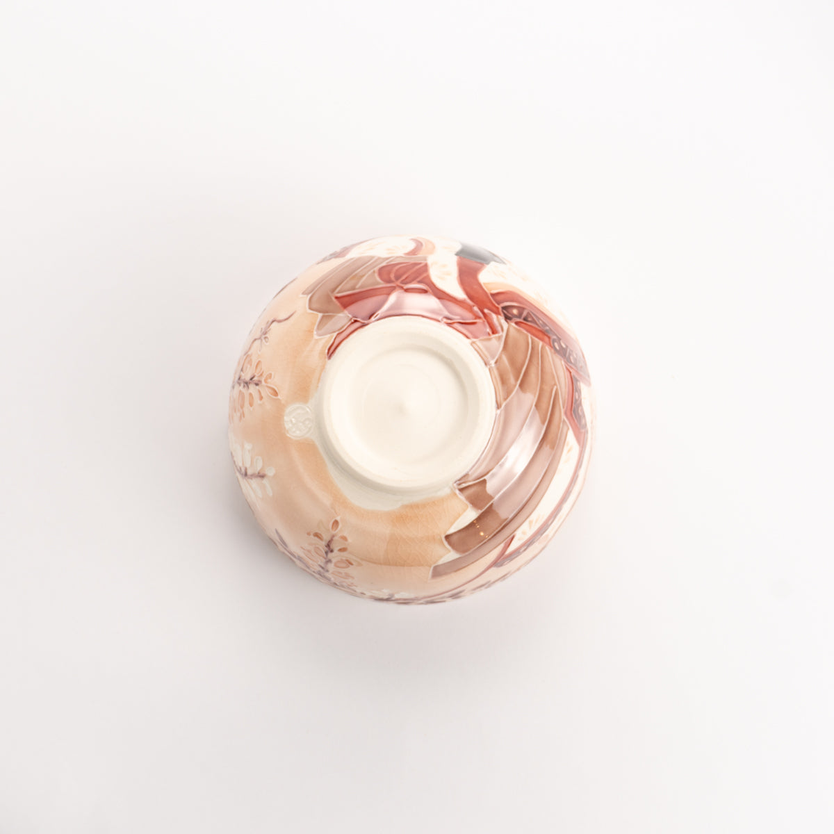 抹茶碗 桃色交趾 紫式部 一如 - Handcrafted Japanese pottery from Kyoto - Kyo ware / Kiyomizu ware.