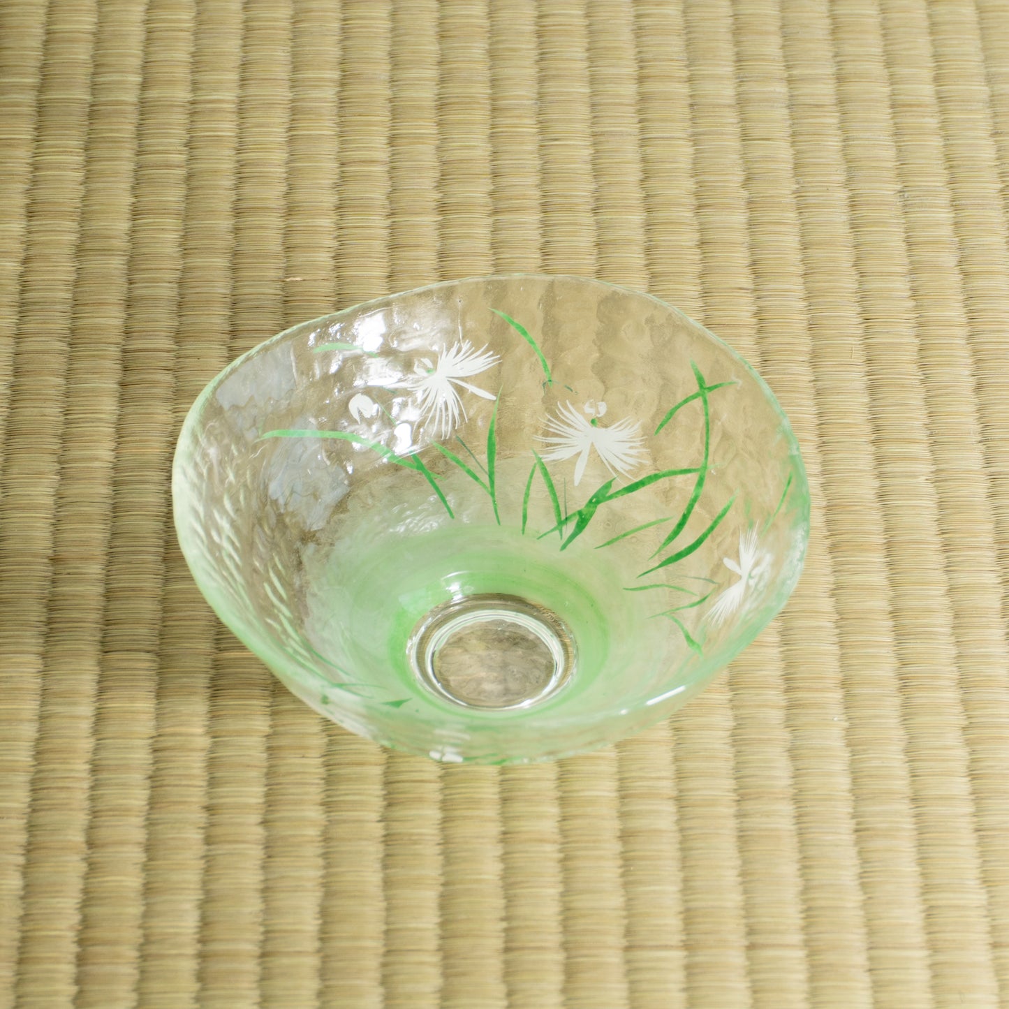 Glass Matcha Bowl – White Egret Flower by Kaihou