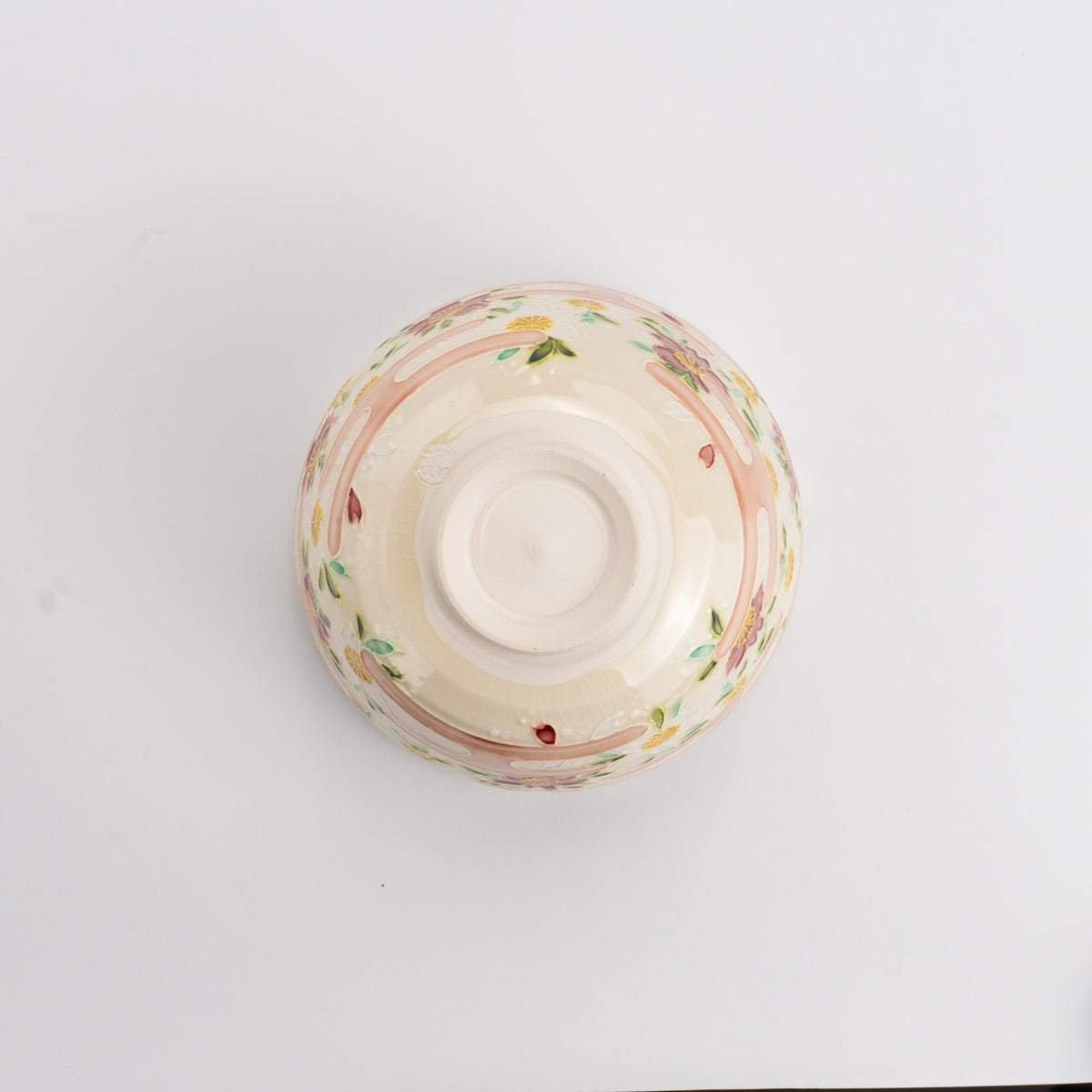 抹茶碗 淡桃交趾 桜に霞 山本一如 - Handcrafted Japanese pottery from Kyoto - Kyo ware / Kiyomizu ware.