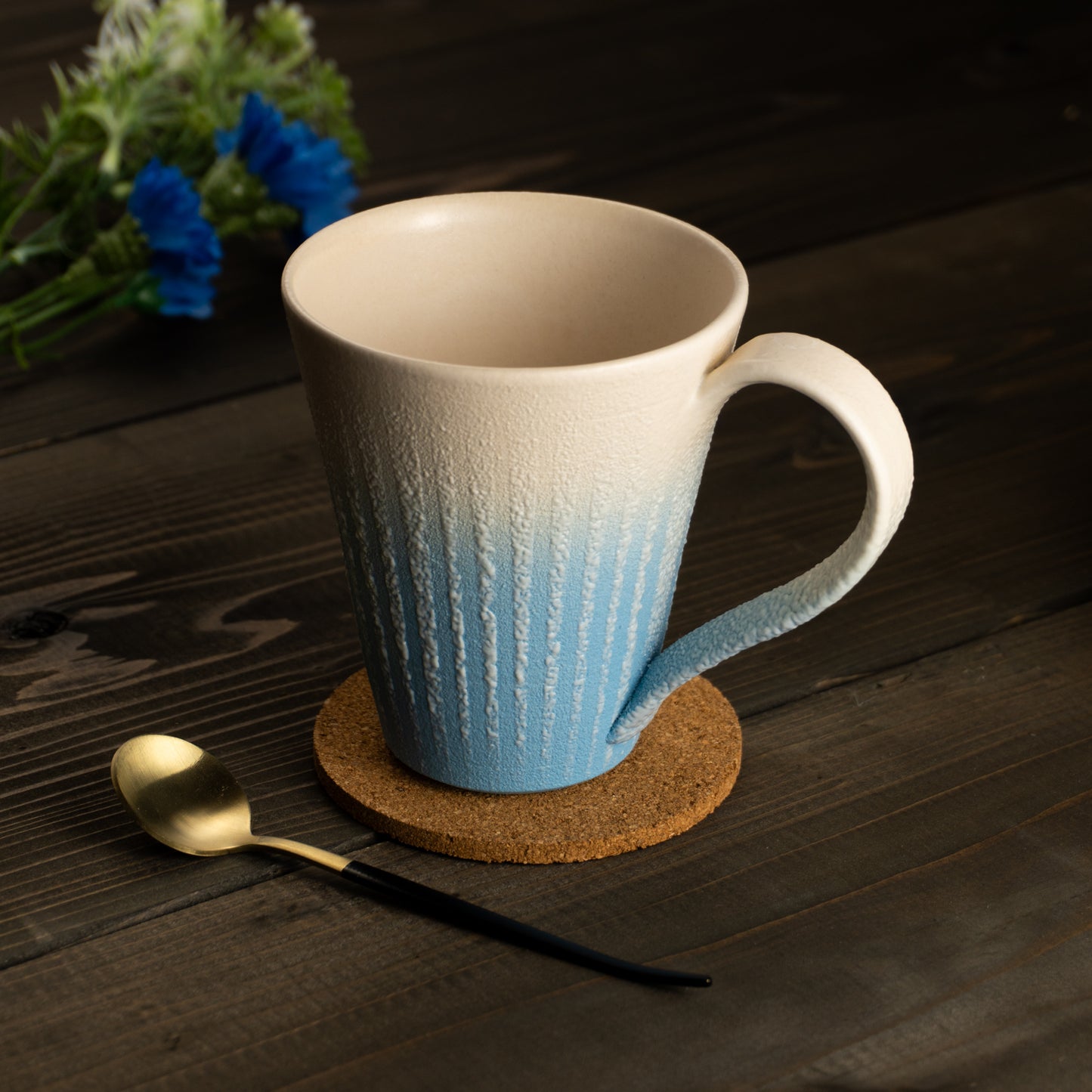 【清水焼】マグカップ 釉泥彩 空色A 竹村陽太郎 KOTOPOTTER