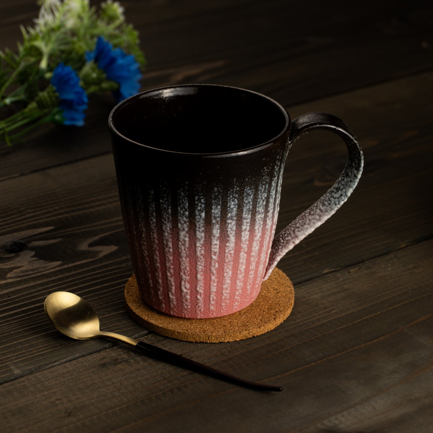 マグカップ 釉泥彩 黒×紅色 竹村陽太郎 KOTOPOTTER