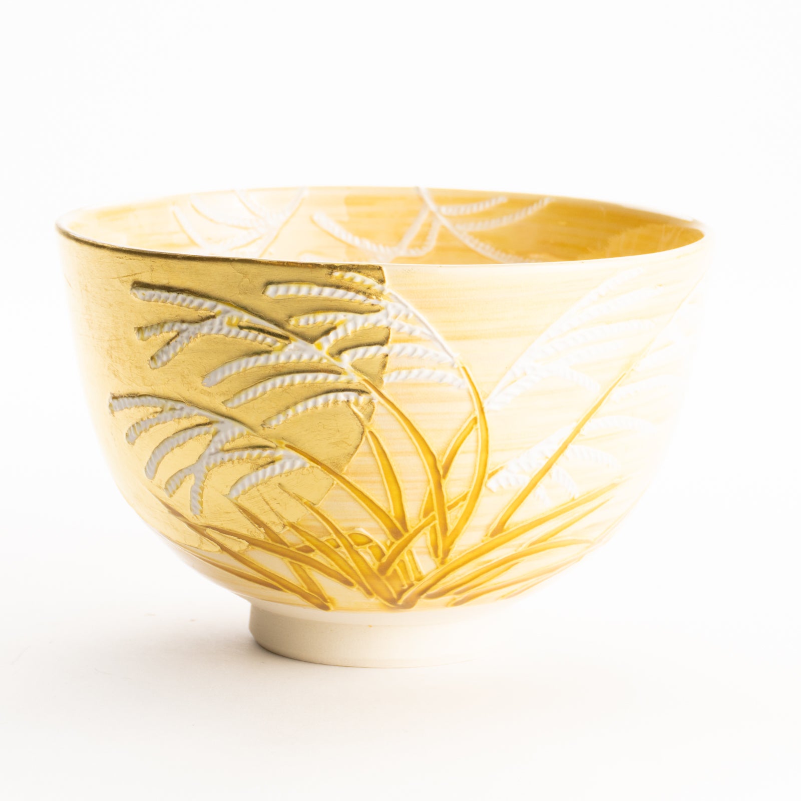 京都清水烧抹茶碗芒草与金彩月｜一如｜KOTOPOTTER