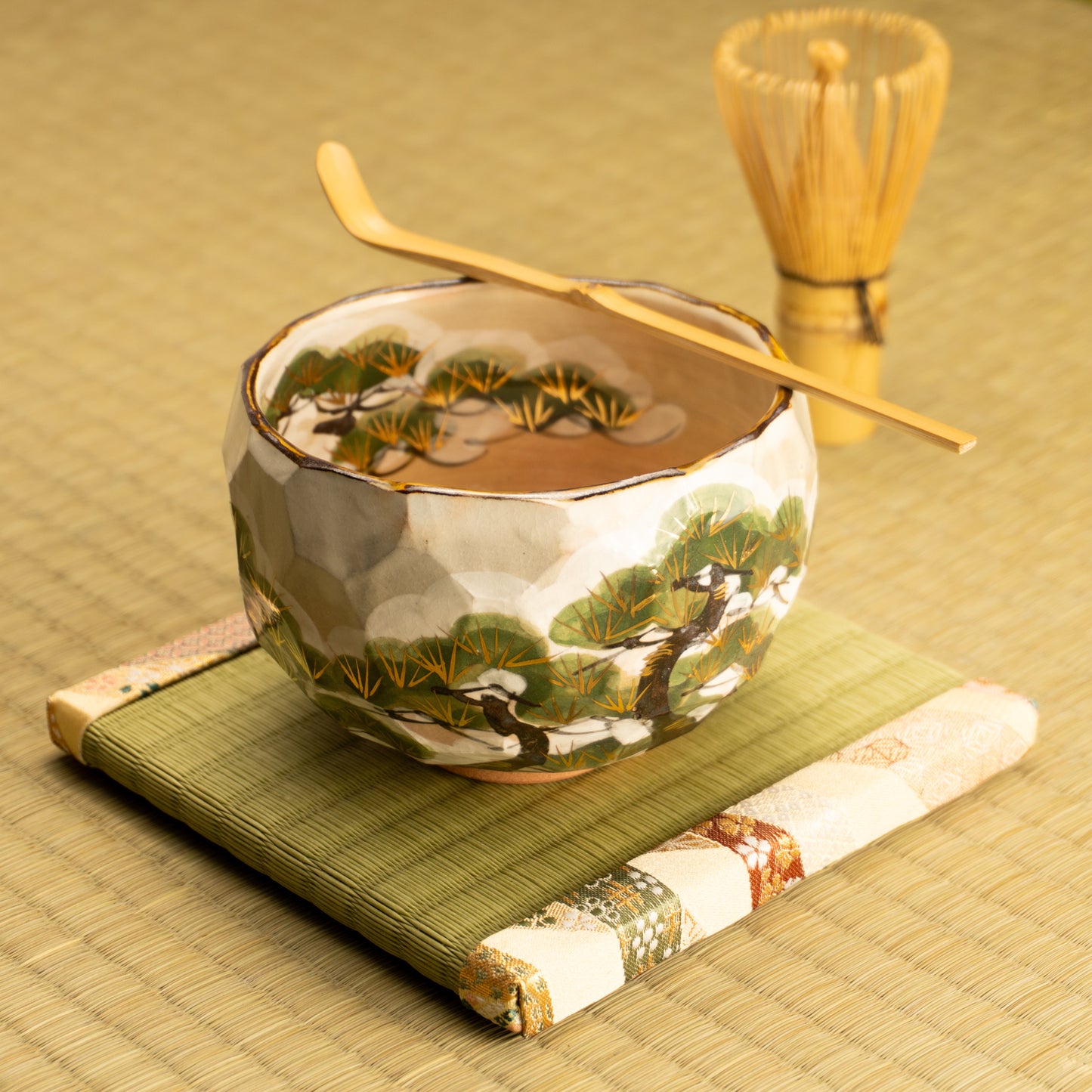 抹茶碗 雪松之図 俊山窯 KOTOPOTTER