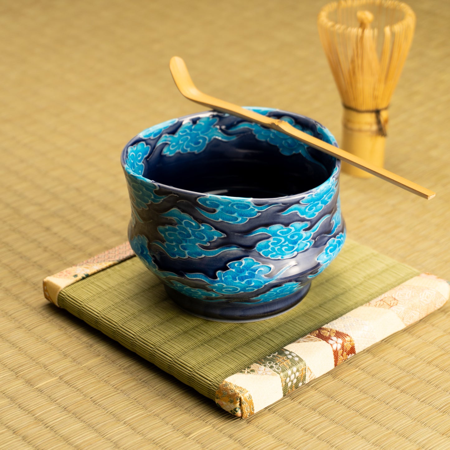 抹茶碗 紺青交趾"瑞雲” 一如 KOTOPOTTER
