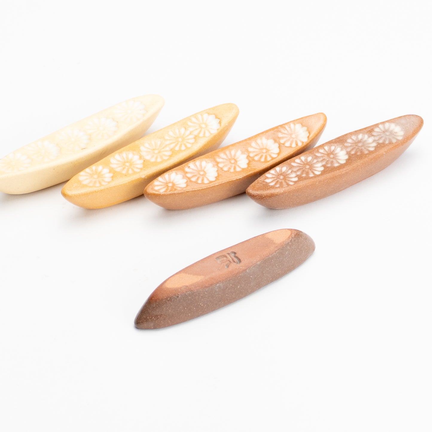 【清水焼】箸置き 舟形 五色三島(5客組) KOTOPOTTER