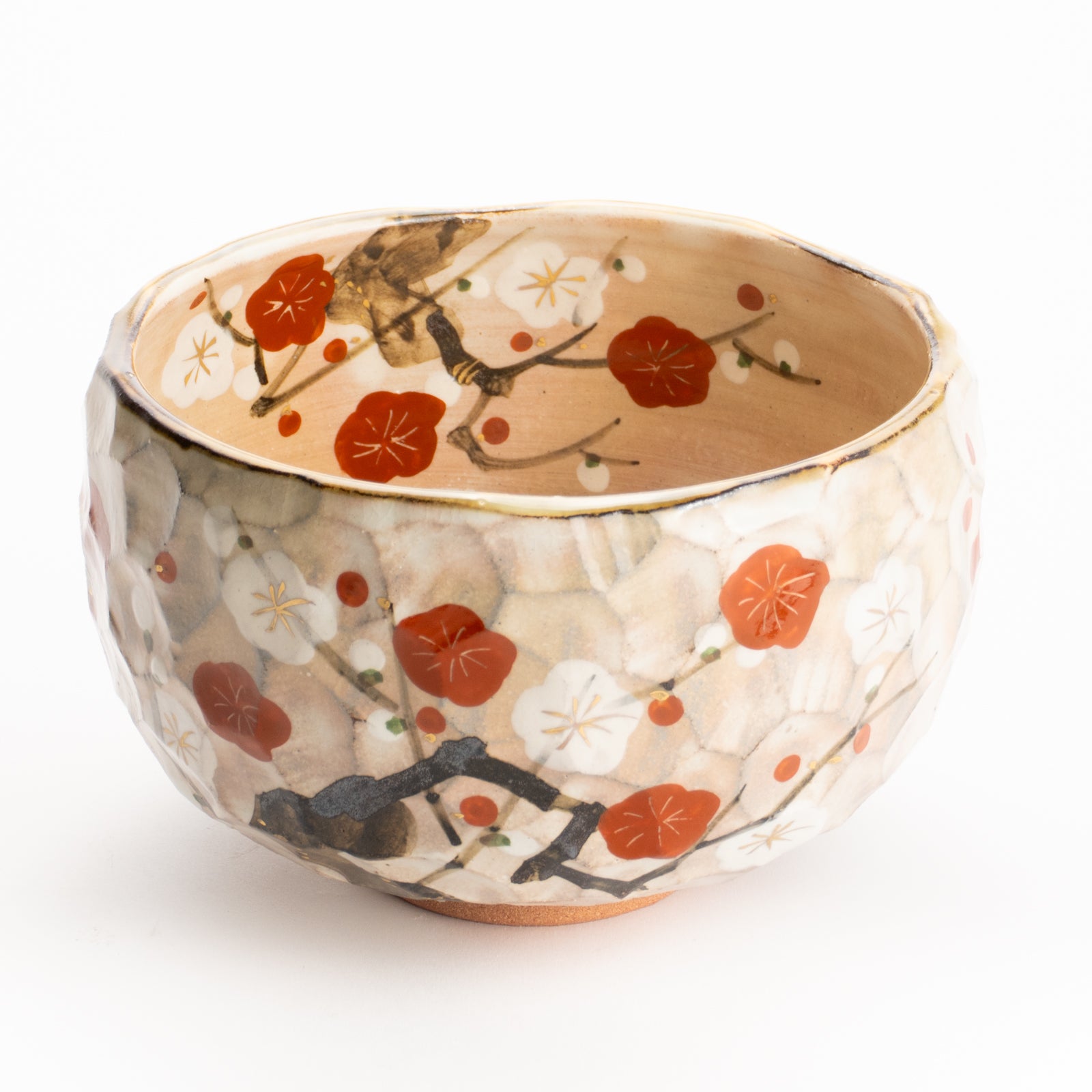 京都清水烧抹茶碗红白梅图｜俊山窑｜KOTOPOTTER
