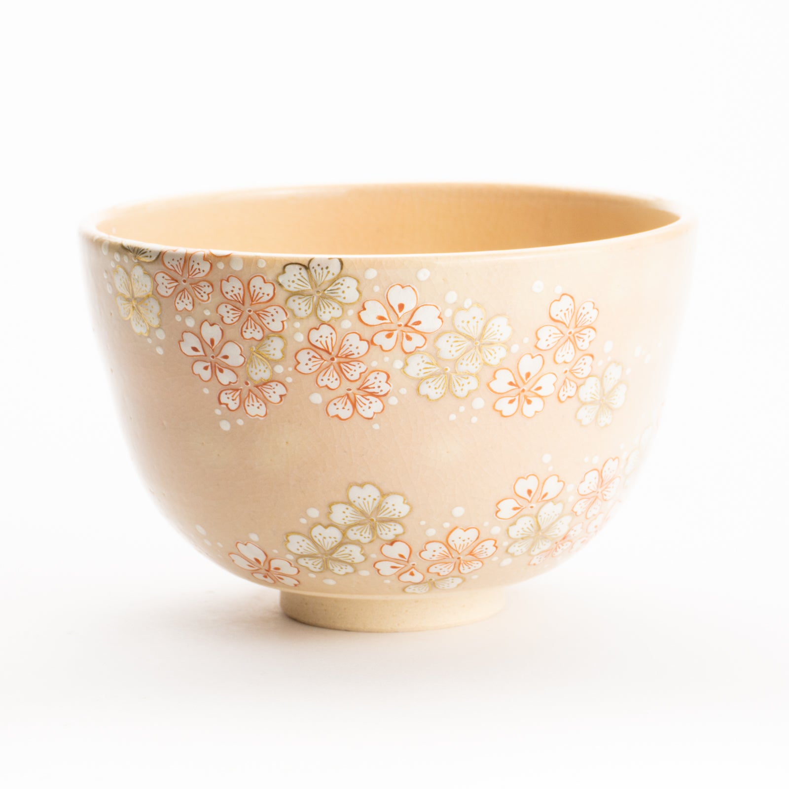 京都 清水焼】抹茶碗 桜 