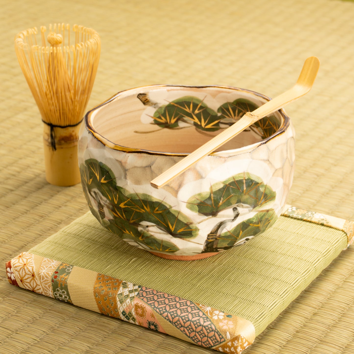 抹茶碗 雪松之図 俊山窯 KOTOPOTTER