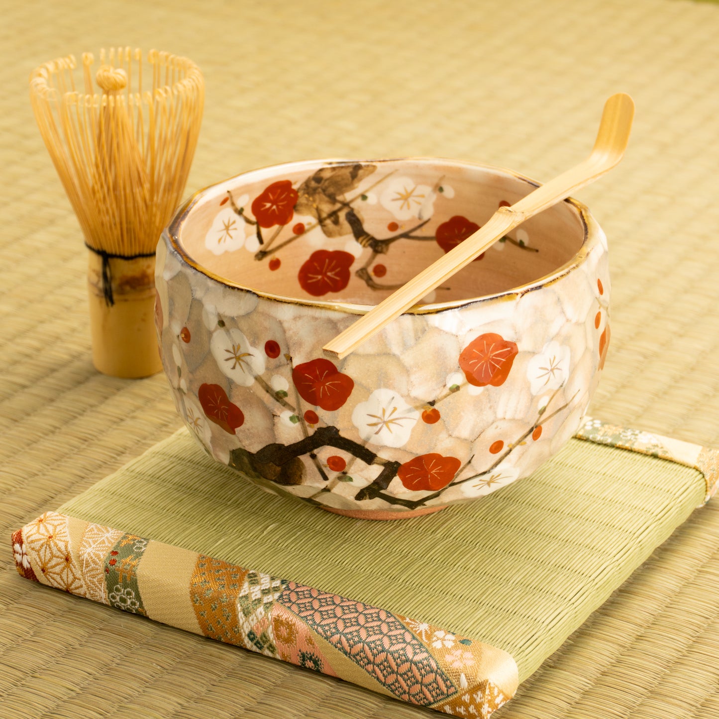 抹茶碗 紅白梅図 俊山窯 KOTOPOTTER