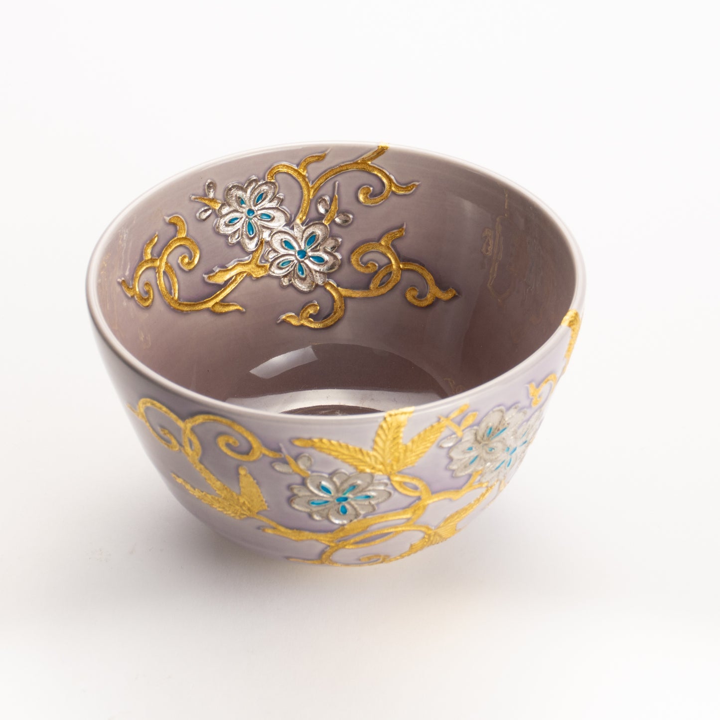 Matcha bowl -Arabesque gold&platinum by Ichinyo KOTOPOTTER