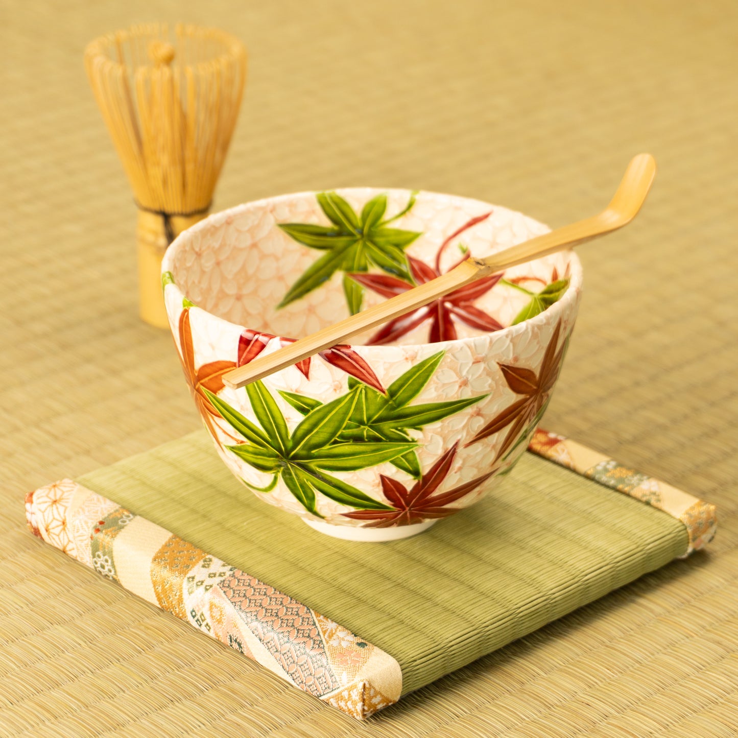 抹茶碗 淡桃交趾 雲錦詰 一如 KOTOPOTTER