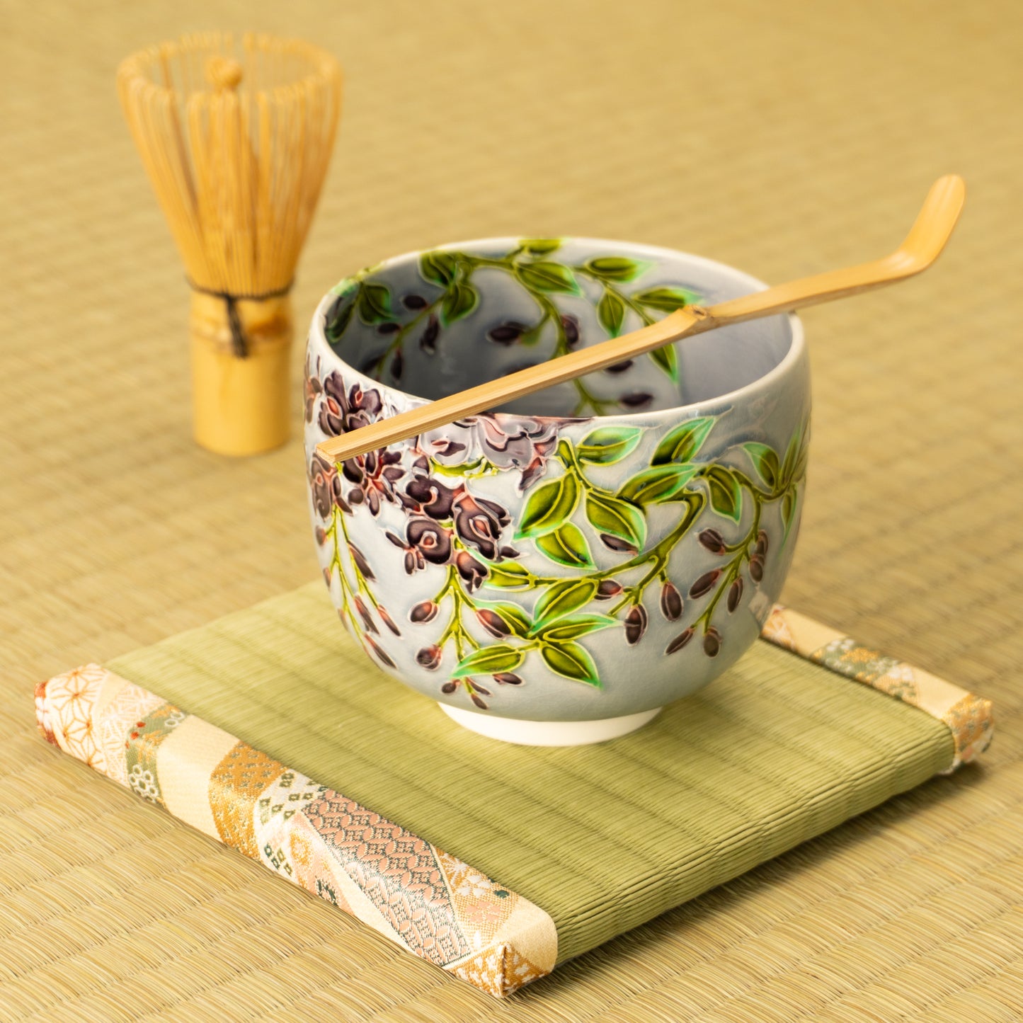 抹茶碗 淡紫交趾 藤 一如 KOTOPOTTER