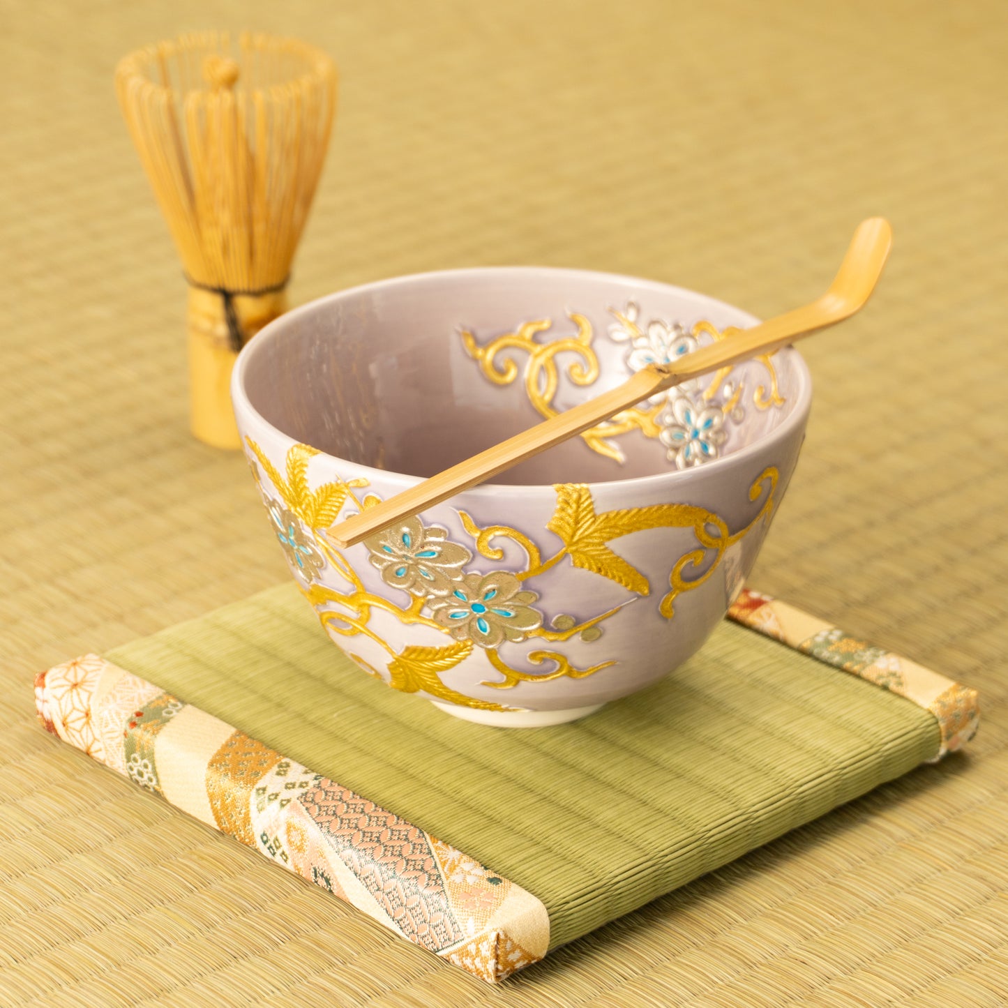 抹茶碗 紫交趾 唐草文様 一如 KOTOPOTTER