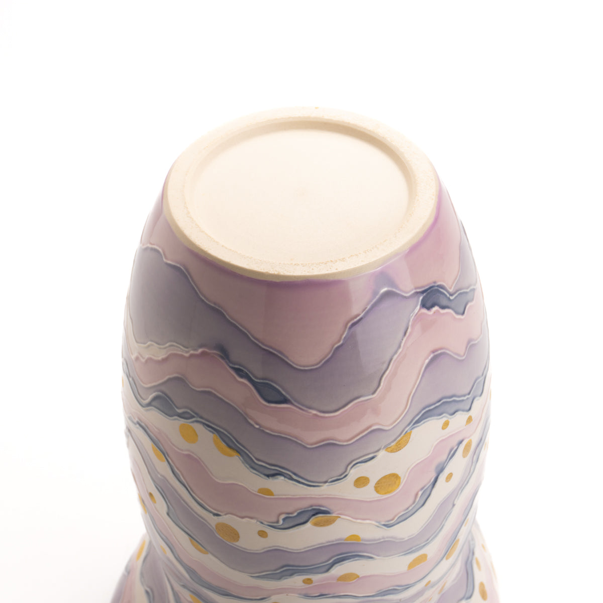 花瓶 交趾 波状紋様 一如 - Handcrafted Japanese pottery from Kyoto - Kyo ware / Kiyomizu ware.