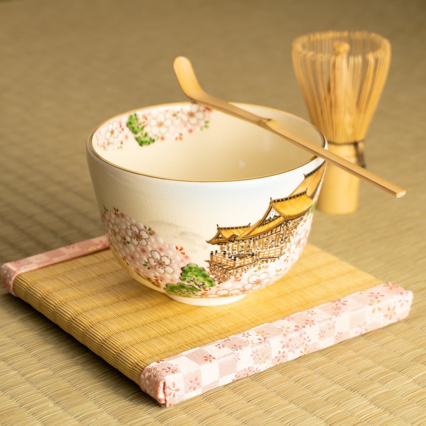 抹茶碗 春の清水寺 陶楽 KOTOPOTTER