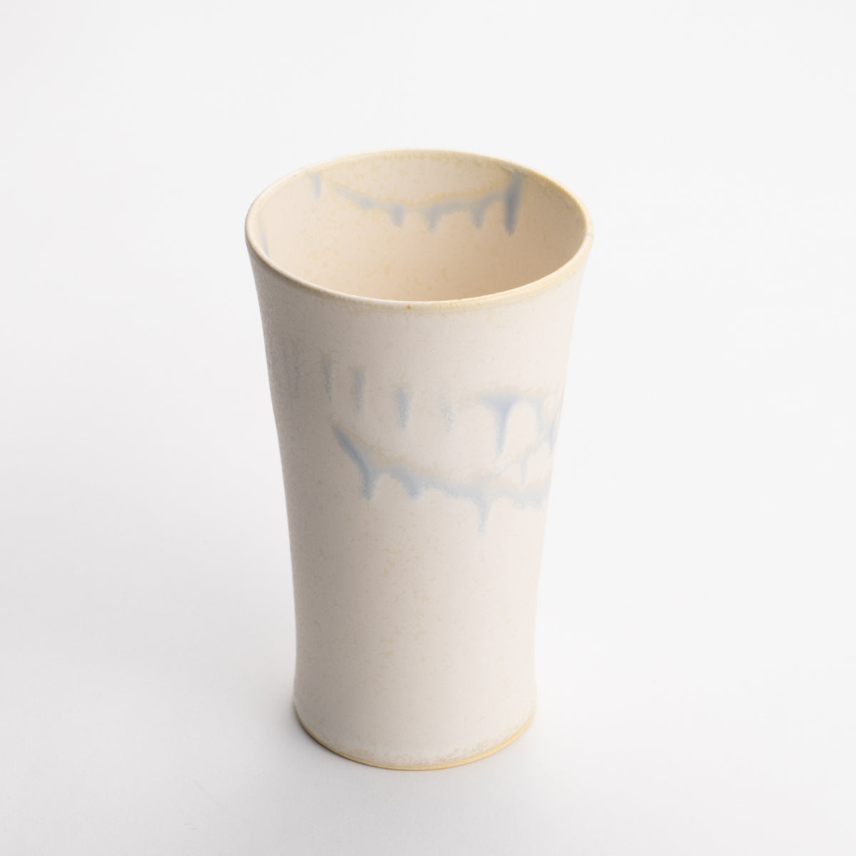 タンブラー 白マット 平安楽堂 - Handcrafted Japanese pottery from Kyoto - Kyo ware / Kiyomizu ware.