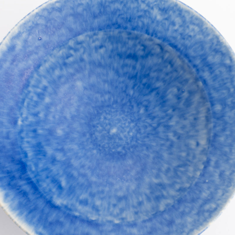 大鉢 白マット×青 平安楽堂 - Handcrafted Japanese pottery from Kyoto - Kyo ware / Kiyomizu ware.