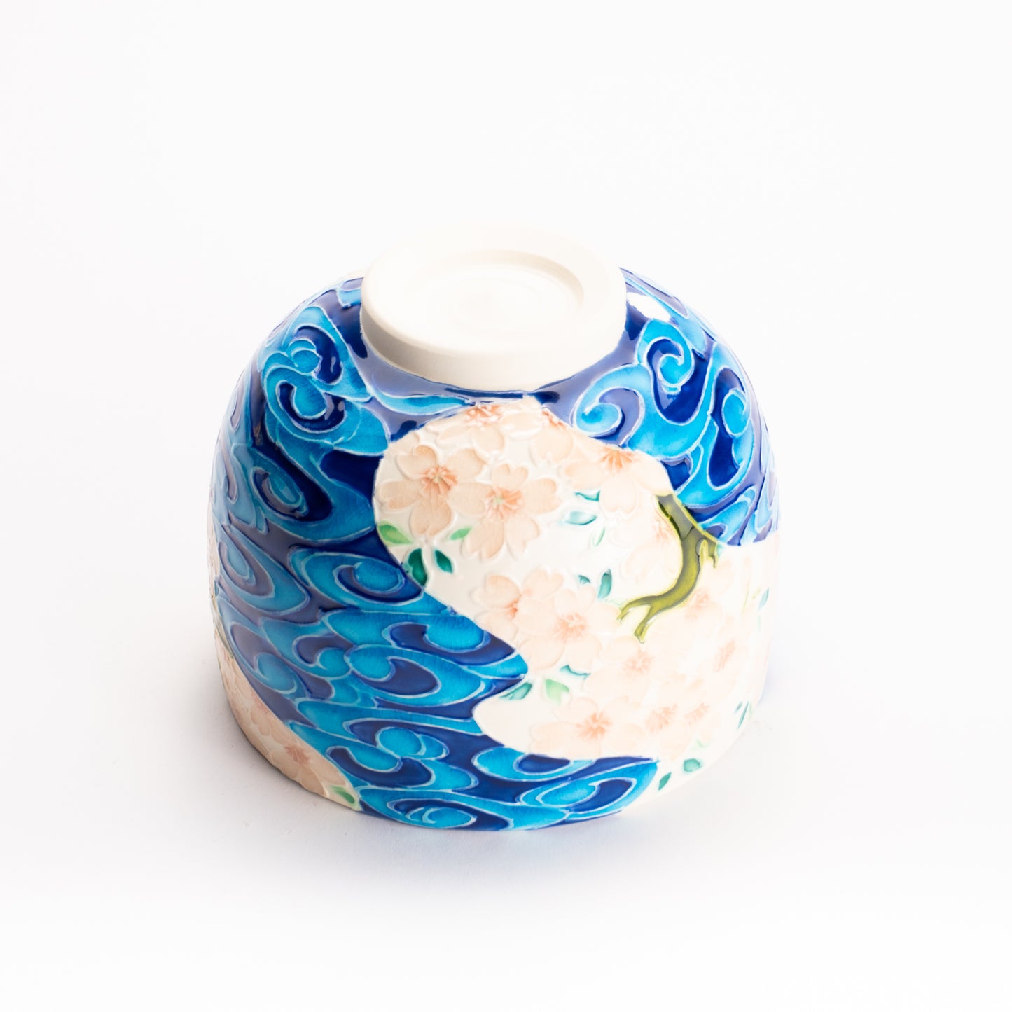 抹茶碗 白鳳交趾 "桜に観世水" 一如 KOTOPOTTER