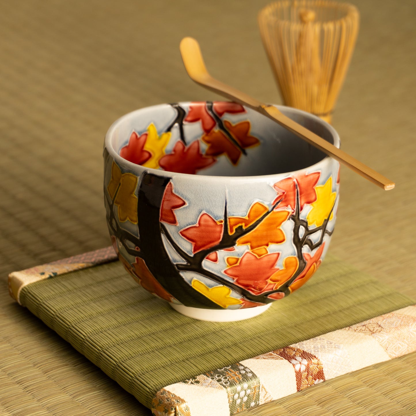 抹茶碗 淡紫交趾 "紅葉" 一如 KOTOPOTTER